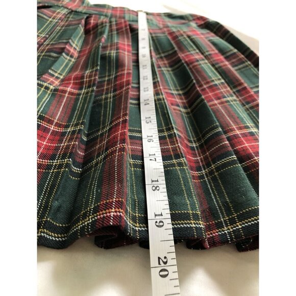 Vintage Plaid Pleated Skirt Girls 10/Women's XS Red USA Dark Academia Preppy - Picture 6 of 6